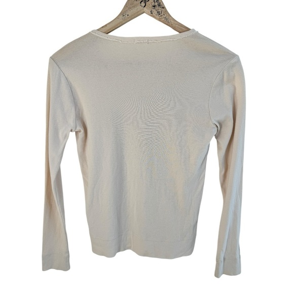 J Crew Light Beige Long Sleeve Ruffle Front Sequin Button Up Women Sz S Cardigan - Picture 2 of 14